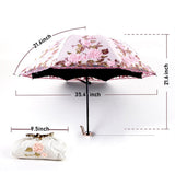 Vintage Lace UV Sun Parasol Folding 3D Flower Embroidery Umbrella Lace embroidered umbrella for both V1366-AZ2-W-03220