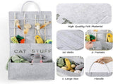 Pet Toy Storage Bag, Foldable Hanging Cat Toy Organizer, Multi-functional Felt Storage Bag for Home V1237-ZY-917-223