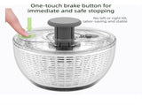 6L Manual Salad Spinner with One Touch Brake Button, Large Capacity Vegetable Fruit Dryer Washer for V1265-YY-254
