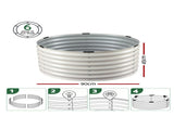 Green Fingers Round Metal Raised Garden Bed 90x45cm Planter Box White GARDEN-AG-ROU-9045-WH