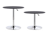 Artiss Bar Stools and Table Set 3PCS Dining Desk Kitchen Chair PVC Leather Black BA-SET-304PVC-T-BK