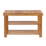 Artiss Shoe Rack Shoe Bench 10 Pairs Bamboo BAM-B-SR14-NT