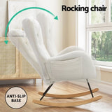 Artiss Rocking Chair Armchair Pillow Boucle White UPHO-B-ROCK01-TED-WH