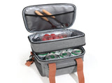 Grey Waterproof Insulated Lunch Bag - Leakproof Thermal Cooler for Food and Drinks V888-ELOSUNG12659
