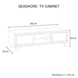 TV Cabinet with 2 Storage Drawers Cabinet Solid Acacia Wooden Entertainment Unit in Sliver Bruch V43-TVC-SSH