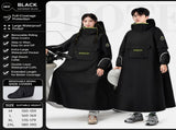Black Full Coverage & Extended Cycling Hooded Rain Poncho with Detachable Shoe Covers, 2XL Size V888-ELOSUNG52827