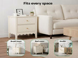 Artiss 2x Bedside Table 2 Drawers Bedroom Storage Nightstand White FURNI-G-BS-01-WHX2