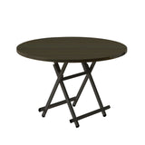 SOGA Black Dining Table Portable Round Surface Space Saving Folding Desk Home Decor TABLERD723