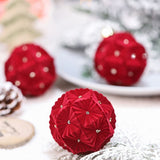 8cm Flocked Christmas Balls Ornament Set with Rhinestones and Glitter, 12-Piece Holiday Hanging V1341-ZY-EMHWH3XR-COFFEE