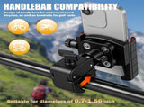 Motorcycle Phone Mount, 360&deg Rotation Design, Shock Absorbing and Drop Proof, Quick Lock and V1369-AZ3-W-12023