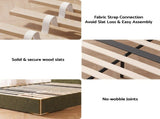 Artiss Double Bed Frame with Storage Drawer, Chenille Curved Headboard BFRAME-I-MOSS-D-GN-AB
