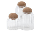 3Pcs Glass Jars with Ball Cork Transparent Sealing Storage Container for Tea Coffee Cereals V1294-YM0901-3118210123711