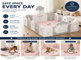 CARLA HOME Baby Play Mat 100x150cm, Thick Foam Crawling Mat, Infants, Pink V178-36550