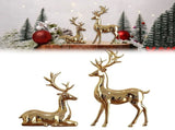 Christmas Deer Pure Copper Heavy Reindeer Ornaments for Home Decor Accents Living Room Office V1366-AZ2-W-24536