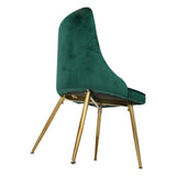 Viva Forever Set of 2 Green Velvet Dining Chairs-Art Deco Design with Gold Metal Legs V264-DNC-414V-GRN-02