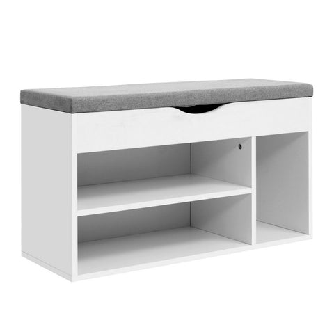 Artiss Shoe Rack Bench Shoe Cabinet White Allen FURNI-N-BENCH-145-WH