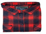 Mens Flannelette Long Sleeve Shirt 100% Cotton Authentic Flannel - Half Placket - Red - 8XL V563-FS-HP20-90-8XL