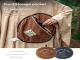 Khaki Cozy 4-in-1 Wearable Fleece Poncho Sleeping Bag - Multifunctional Camping Blanket with V888-ELOSUNG32562