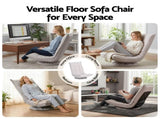 Artiss Swivel Floor Chair 5 Adjustable Foldable Lounge Seat Floor Sofa Chair Grey FLOOR-SBL-0609A-BG