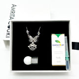 Gift Box - Butterfly White Gold Aroma Necklace Purify Oil Blend V760-GBAJ - 30