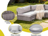 Gardeon 8 Seater Outdoor Sofa Set 11PCS Table Chair Set Garden Rattan Furniture ODF-SOFA-11PC-RTA-GE