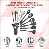 11pcs Kitchen Utensil Set Silicone Heat-Resistant Non-Stick Kitchen Utensils kit V63-828121