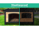 i.Pet Dog Kennel Extra Large Wooden Outdoor Indoor Puppy Pet House Cabin Crate Weatherproof PET-GT-DH5-L-BK