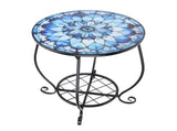 Metal Round Side Table Iron Decorative Patio Accent Table Outdoor Coffee Table for Garden Balcony V1294-YM0901-3116250020312