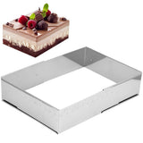 Adjustable Rectangular Cake Ring, Stainless Steel Mousse Cake Ring Mould for Tiramisu, Ret V1369-AZ3-W-08761