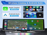 4K 10.26" Touch Dash Camera Cam Dual Car Recorder for CarPlay Android Auto V201-QUEW13147290