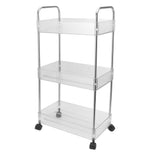 Kitchen Storage Rack Multifunctional 3 Tier Mobile Storage Cart for Bathroom Laundry Room Narrow V1294-YM0710-3112230072111