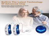 Rechargeable Behind-the-Ear Hearing Aids with Charging Case & LCD Display Compact Sound Amplifier V1107-CS-BCYS802