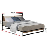 Artiss Bed Frame Double Size Metal Bed Frame DANE MBED-C-DANE-D-BK