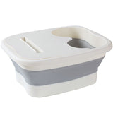 Foldable Foot Soak Tub TPE Collapsible Deep Tub with Lid for Heat Retention, Foot Massage, V1232-ZDZYP001