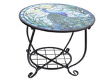 Metal Round Side Table Iron Decorative Patio Accent Table Outdoor Coffee Table for Garden Balcony V1294-YM0901-3116250020311