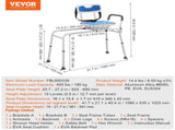 Sliding Tub Transfer Bench 360 Degree Swivel Seat, Height Adjustable Bathtub Transfer Bench V952-YDSYGZYTLSLKWI7XNV0