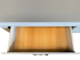 Dressing Chest with 6 Storage Drawers in Solid Wooden Mirror Metal Handles Grey Colour V43-DRS-SPNC