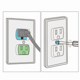 12-Pack Safety Self-Closing Outlet Covers, Wall Socket Plate Automatic Sliding Cap Cover for Child V1192-AZ-W-23110