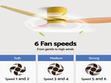 Devanti 52'' Ceiling Fan 3 Blades DC Motor w/Light w/Remote Yellow Pink Orange CF-C-52-70L-YPO