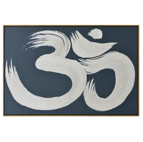 120X80cm Modern Mantra Echoes of AUM Dark Wood Framed Hand Painted Canvas Wall Art V411-SOK-HMTWF-1-22081ND