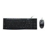 Logitech MK200 USB Media Keyboard and Mouse Combo - 1000dpi USB Full-size Keyboard, Thin profile, V1202-V2-KBLT-MK200