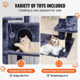Cat Tree 174 cm Cat Tower with Cat Condos Sisal Scratching Post Dark Grey V952-DXSMS8C2FSH0S4J5KV0