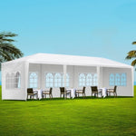 Instahut Gazebo 3x9m Marquee Wedding Party Tent Outdoor Camping Side Wall Canopy 5 Panel White GAZEBO-WED-C-FG-3X9-5W-WH