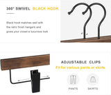 TOPIA HANGER Pants Hangers, Wooden Skirt Hangers with Adjustable Metal Clips, Premium Retro Finish V1258-DP02-F-236