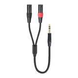 2X Jack 6.35mm 1/4 TRS Stereo to Double XLR Male Audio Cable Extension Cable Y Splitter Audio Cable V1370-AZ4-11894