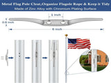 Flagpole Hardware Repair Parts Kit - White Aluminum Flag Pole Accessories with Mounting Clips V1259-FLAGPOLE-01-8PCS