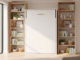 Single Wall Bed in White Space Saving Murphy Bed Kit with Silver Door Handle V63-953821