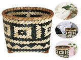 Bamboo Woven Trash Can Wicker Waste Basket Office Garbage Cans Round Waste Paper Bin Rubbish Basket V1366-AZ2-W-03187