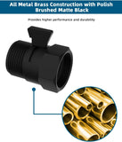 All Metal Shower Head Flow Control Valve, G1/2 Brass Shut-off Valve with Metal Handle Lever, with 90 V1258-DP02-C-813