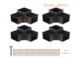 Pergola Bracket Kit 152x152mm, 4pcs 3-Way Heavy Duty Corner Bracket Woodworks DIY Post Base Kit, V952-LPJJST4PCS6XOAPMSV0